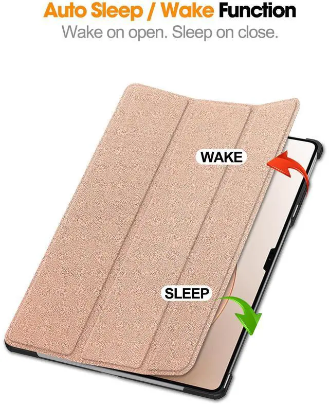 Alt view image 2 of 7 - WERLEO Case for Xiaomi Pad 7 Ultra 14 inch 2025, Slim Smart Cover Lightweight Hard Shell Protective Cover with Multi-Angle Stand, Universal Stylus Pen Rose Gold