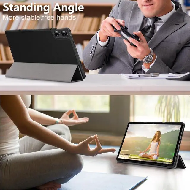 Alt view image 3 of 7 - WERLEO Case for Xiaomi Redmi Pad Pro 5G 12.1 inch / Xiaomi Poco Pad 12.1" 2024 , Slim Smart Cover Lightweight Hard Shell Protective Cover with Multi-Angle Stand, Universal Stylus Pen