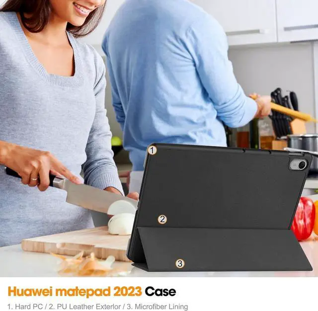 Alt view image 5 of 7 - WERLEO Case for Huawei MatePad 11.5 inch 2023, Slim Smart Cover Lightweight Hard Shell Protective Cover with Multi-Angle Stand, Universal Stylus Pen