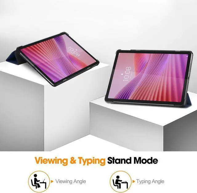 Alt view image 4 of 7 - WERLEO Case for Lenovo Tab 10.1 inch 2025 Model TB311FU TB311XU, Slim Smart Cover Lightweight Hard Shell Protective Cover with Multi-Angle Stand, Universal Stylus Pen Blue