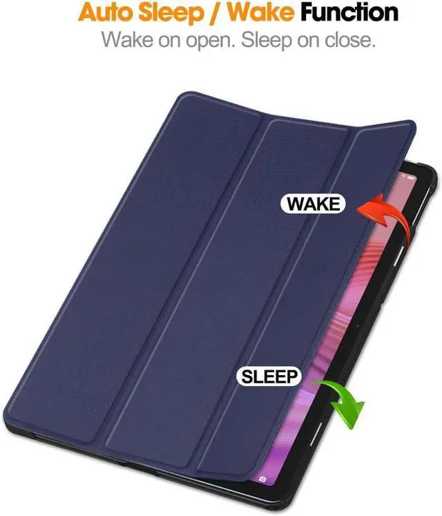 Alt view image 3 of 7 - WERLEO Case for Lenovo Tab 10.1 inch 2025 Model TB311FU TB311XU, Slim Smart Cover Lightweight Hard Shell Protective Cover with Multi-Angle Stand, Universal Stylus Pen Blue