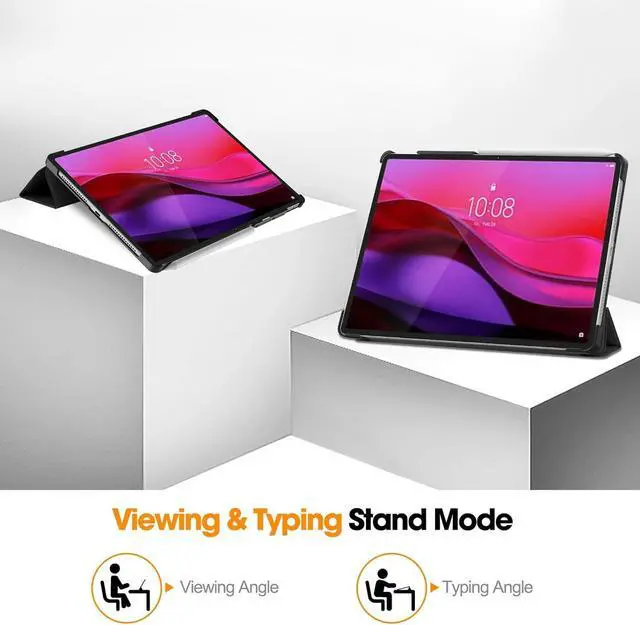 Alt view image 6 of 7 - WERLEO Case for Lenovo Yoga Tab Plus 12.7 inch 2025 TB520FU, Slim Smart Cover Lightweight Hard Shell Protective Cover with Multi-Angle Stand, Universal Stylus Pen