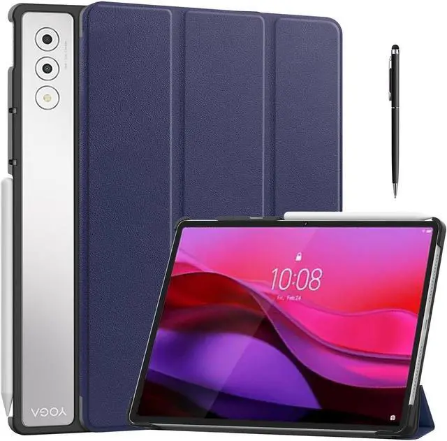 Main image of WERLEO Case for Lenovo Yoga Tab Plus 12.7 inch 2025 TB520FU, Slim Smart Cover Lightweight Hard Shell Protective Cover with Multi-Angle Stand, Universal Stylus Pen Blue