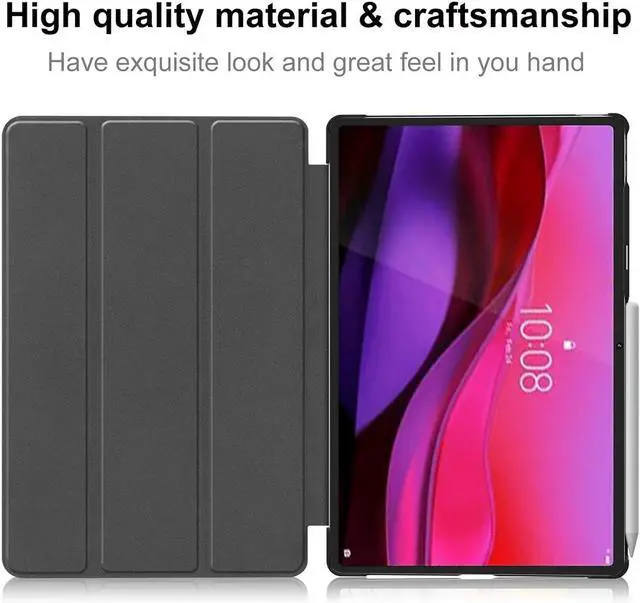 Alt view image 7 of 7 - WERLEO Case for Lenovo Yoga Tab Plus 12.7 inch 2025 TB520FU, Slim Smart Cover Lightweight Hard Shell Protective Cover with Multi-Angle Stand, Universal Stylus Pen Dark Green