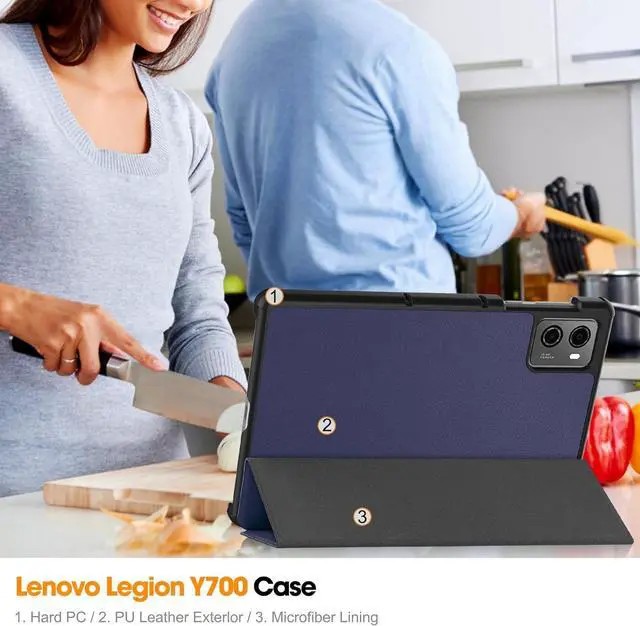 Alt view image 7 of 7 - WERLEO Case for Lenovo Legion Y700 8.8 inch 2025 2023 TB-321FU TB-320FC, Slim Smart Cover Lightweight Hard Shell Protective Cover with Multi-Angle Stand, Universal Stylus Pen Blue