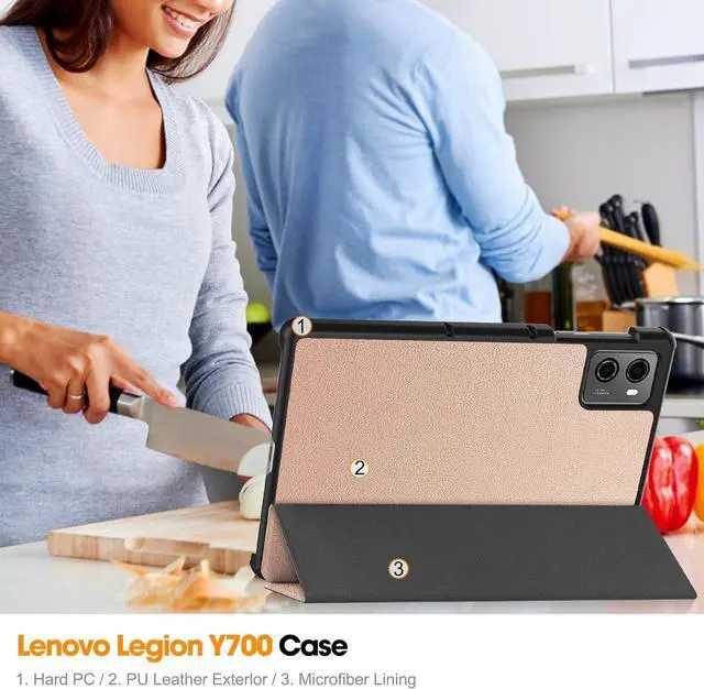 Alt view image 7 of 7 - WERLEO Case for Lenovo Legion Y700 8.8 inch 2025 2023 TB-321FU TB-320FC, Slim Smart Cover Lightweight Hard Shell Protective Cover with Multi-Angle Stand, Universal Stylus Pen Rose Gold