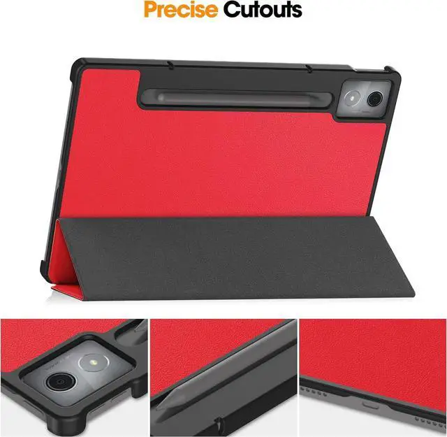 Alt view image 2 of 7 - WERLEO Case for Lenovo Idea Tab Pro 12.7 inch 2025 TB-373FU TB-375FC, Slim Smart Cover Lightweight Hard Shell Protective Cover with Multi-Angle Stand, Universal Stylus Pen Red