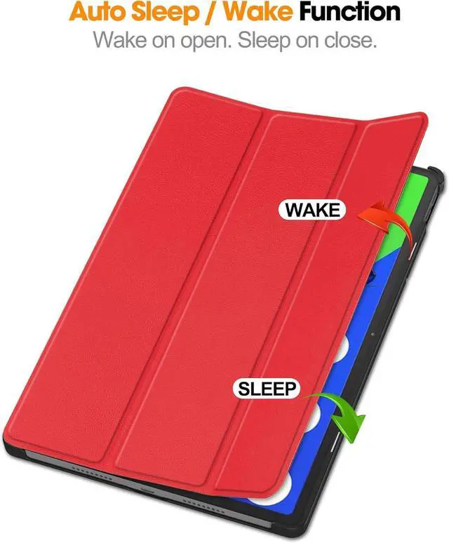 Alt view image 4 of 7 - WERLEO Case for Lenovo Idea Tab Pro 12.7 inch 2025 TB-373FU TB-375FC, Slim Smart Cover Lightweight Hard Shell Protective Cover with Multi-Angle Stand, Universal Stylus Pen Red