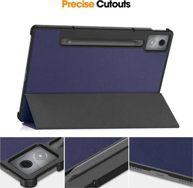 Alt view image 3 of 7 - WERLEO Case for Lenovo Idea Tab Pro 12.7 inch 2025 TB-373FU TB-375FC, Slim Smart Cover Lightweight Hard Shell Protective Cover with Multi-Angle Stand, Universal Stylus Pen Blue