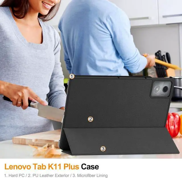 Alt view image 7 of 7 - WERLEO Case for Lenovo Tab K11 Plus 11.45 inch 2024 TB352FU TB352XU / M11 Plus 11.45" 2024, Slim Smart Cover Lightweight Hard Shell Protective Cover with Multi-Angle Stand, Universal Stylus Pen