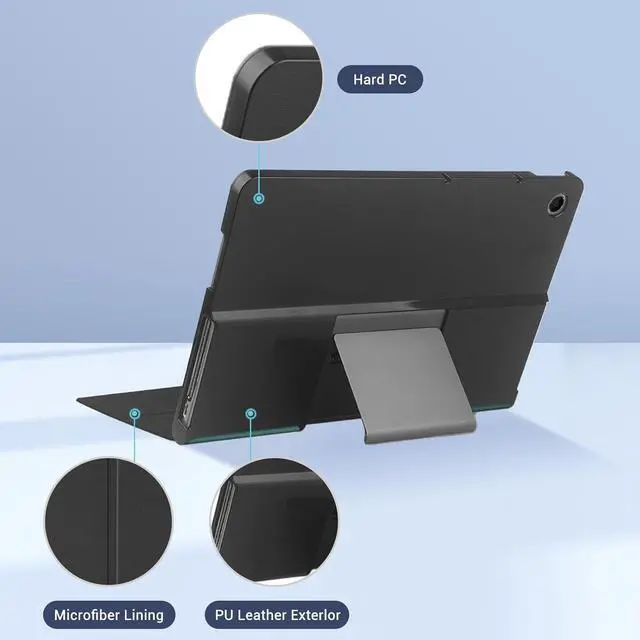 Alt view image 5 of 7 - WERLEO Case for Lenovo Tab Plus 11.5 inch 2024 TB351FU, Slim Smart Cover Lightweight Hard Shell Protective Cover with Multi-Angle Stand, Universal Stylus Pen Blue