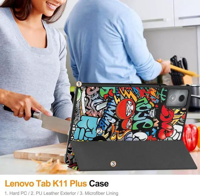 Alt view image 7 of 7 - WERLEO Case for Lenovo Tab K11 Plus 11.45 inch 2024 TB352FU TB352XU / M11 Plus 11.45" 2024, Slim Smart Cover Lightweight Hard Shell Protective Cover with Multi-Angle Stand, Universal Stylus Pen