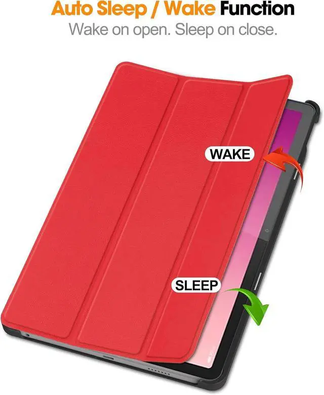 Alt view image 5 of 7 - WERLEO Case for Lenovo Tab P12 12.7 inch 2024 2023 TB370FU TB371FC, Slim Smart Cover Lightweight Hard Shell Protective Cover with Multi-Angle Stand, Universal Stylus Pen Red