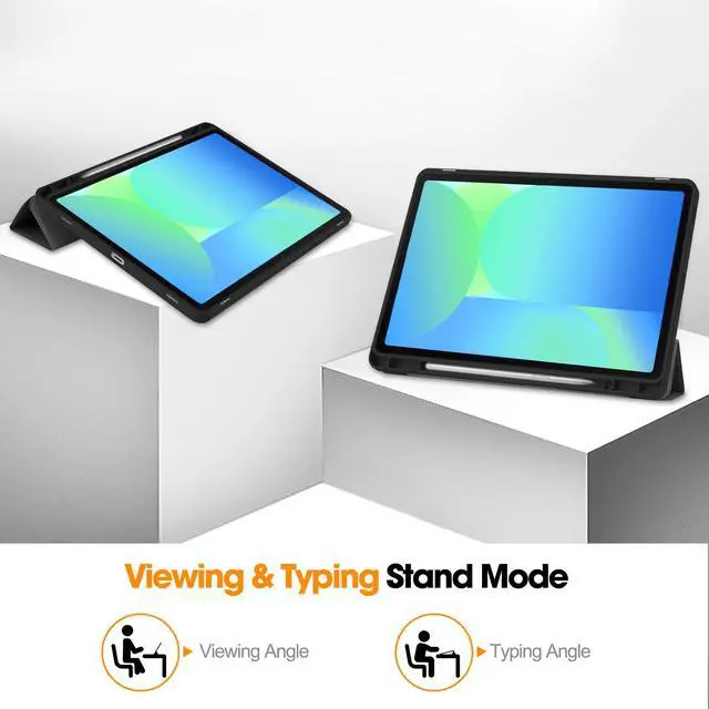 Alt view image 4 of 7 - WERLEO Case for Samsung Galaxy Tab S10 Lite / S10 FE / S9 FE 10.9 Inch, Slim Smart Cover Lightweight Hard Shell Protective Cover with Multi-Angle Stand, Universal Stylus Pen