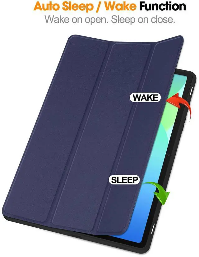 Alt view image 2 of 7 - WERLEO Case for Samsung Galaxy Tab S10 Lite / S10 FE / S9 FE 10.9 Inch, Slim Smart Cover Lightweight Hard Shell Protective Cover with Multi-Angle Stand, Universal Stylus Pen Blue