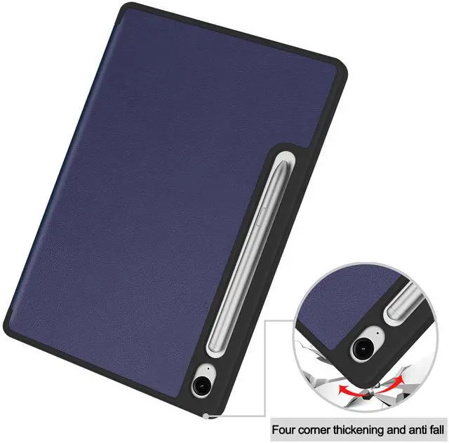 Alt view image 5 of 7 - WERLEO Case for Samsung Galaxy Tab S10 Lite / S10 FE / S9 FE 10.9 Inch, Slim Smart Cover Lightweight Hard Shell Protective Cover with Multi-Angle Stand, Universal Stylus Pen Blue