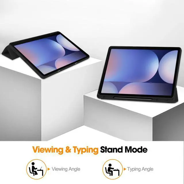 Alt view image 3 of 7 - WERLEO Case for Samsung Galaxy Tab S10 Plus 2024 / S9 Plus / S9 FE Plus 12.4 inch 2023, Slim Smart Stand Cover Protective Cover with Pencil Holder, Stand, Universal Stylus Pen