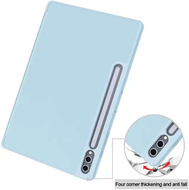 Alt view image 6 of 7 - WERLEO Case for Samsung Galaxy Tab S10 Plus 2024 / S9 Plus / S9 FE Plus 12.4 inch 2023, Slim Smart Stand Cover Protective Cover with Pencil Holder, Stand, Universal Stylus Pen Blue