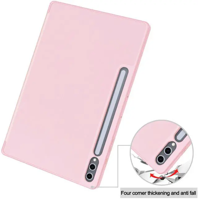 Alt view image 6 of 7 - WERLEO Case for Samsung Galaxy Tab S10 Plus 2024 / S9 Plus / S9 FE Plus 12.4 inch 2023, Slim Smart Stand Cover Protective Cover with Pencil Holder, Stand, Universal Stylus Pen Pink