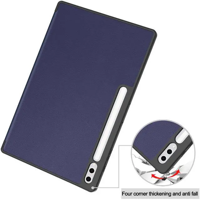 Alt view image 4 of 7 - WERLEO Case for Samsung Galaxy Tab S10 Ultra 2024/ S9 Ultra 2023/ S8 Ultra 2022 14.6 Inch, Slim Smart Stand Cover Protective Cover with Pencil Holder, Stand, Universal Stylus Pen Blue