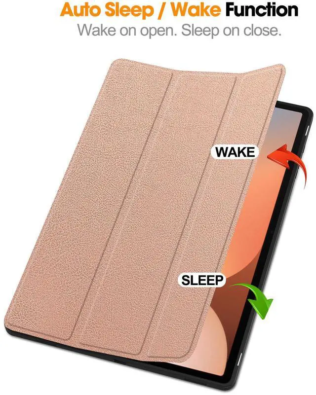 Alt view image 2 of 7 - WERLEO Case for Samsung Galaxy Tab S10 Ultra 2024/ S9 Ultra 2023/ S8 Ultra 2022 14.6 Inch, Slim Smart Stand Cover Protective Cover with Pencil Holder, Stand, Universal Stylus Pen Rose Gold