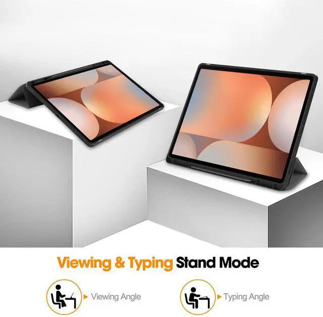 Alt view image 3 of 7 - WERLEO Case for Samsung Galaxy Tab S10 Ultra 2024/ S9 Ultra 2023/ S8 Ultra 2022 14.6 Inch, Slim Smart Stand Cover Protective Cover with Pencil Holder, Stand, Universal Stylus Pen Grey