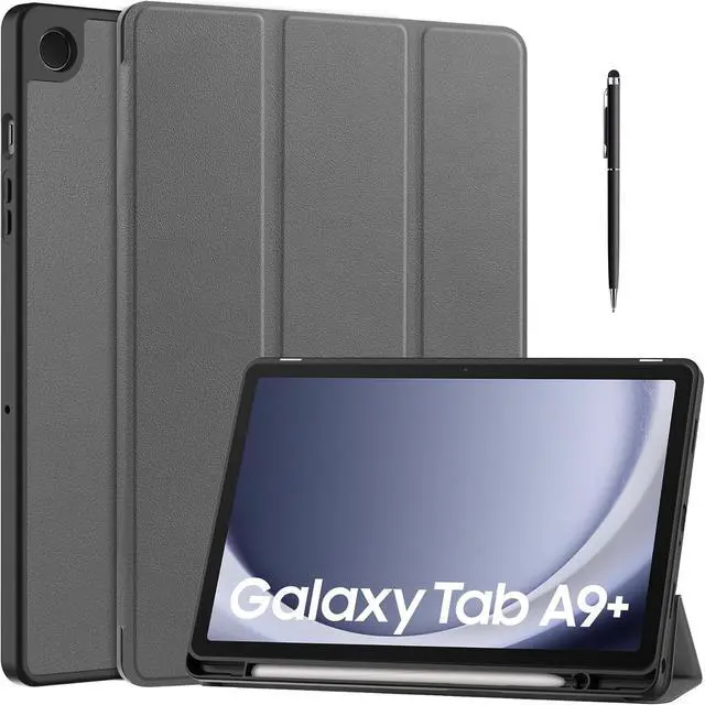 Main image of WERLEO Case for Samsung Galaxy Tab A9 Plus 11 Inch 2023 SM-X210/X215/X216/X218, Slim Smart Stand Cover Protective Cover with Pencil Holder, Stand, Universal Stylus Pen Grey