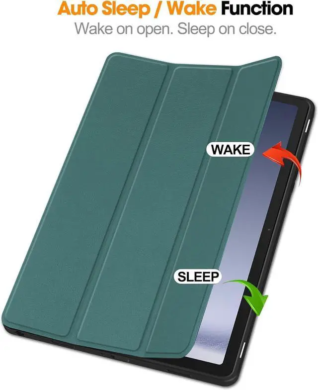 Alt view image 2 of 7 - WERLEO Case for Samsung Galaxy Tab A9 Plus 11 Inch 2023 SM-X210/X215/X216/X218, Slim Smart Stand Cover Protective Cover with Pencil Holder, Stand, Universal Stylus Pen Dark Green