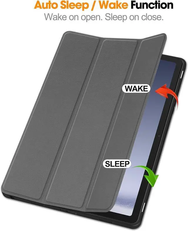 Alt view image 5 of 7 - WERLEO Case for Samsung Galaxy Tab A9 Plus 11 Inch 2023 SM-X210/X215/X216/X218, Slim Smart Stand Cover Protective Cover with Pencil Holder, Stand, Universal Stylus Pen Grey