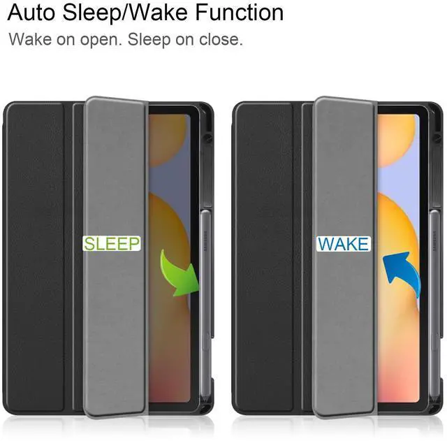 Alt view image 2 of 7 - WERLEO Case for Samsung Galaxy Tab S6 Lite 10.4 inch 2024 2022 2020, Slim Smart Stand Cover Protective Cover with Pencil Holder, Stand, Universal Stylus Pen