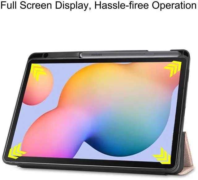 Alt view image 4 of 7 - WERLEO Case for Samsung Galaxy Tab S6 Lite 10.4 inch 2024 2022 2020, Slim Smart Stand Cover Protective Cover with Pencil Holder, Stand, Universal Stylus Pen Rose Gold