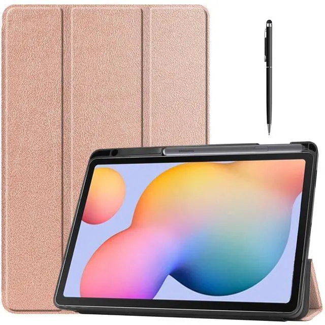 Main image of WERLEO Case for Samsung Galaxy Tab S6 Lite 10.4 inch 2024 2022 2020, Slim Smart Stand Cover Protective Cover with Pencil Holder, Stand, Universal Stylus Pen Rose Gold
