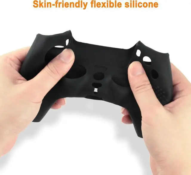 Alt view image 6 of 7 - WERLEO For PS5 Controller Cover - Protective Case for PlayStation 5 with 4PCS Thumb Grip Caps & L2 R2 Trigger Extender