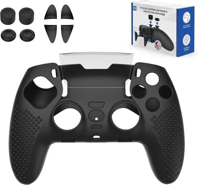 Main image of WERLEO For PS5 Controller Cover - Protective Case for PlayStation 5 with 4PCS Thumb Grip Caps & L2 R2 Trigger Extender