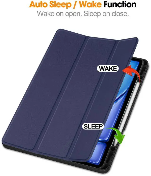 Alt view image 2 of 7 - WERLEO Case for iPad Air 13 Inch M3 2025 / M2 2024, Slim Smart Stand Cover Protective Cover with Pencil Holder, Stand, Universal Stylus Pen,Support Pencil Charging + Auto Wake/Sleep Blue