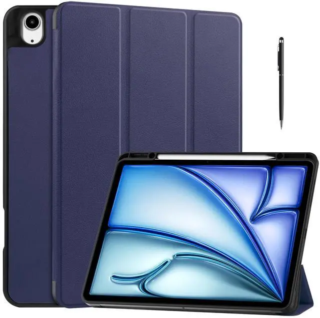 Main image of WERLEO Case for iPad Air 13 Inch M3 2025 / M2 2024, Slim Smart Stand Cover Protective Cover with Pencil Holder, Stand, Universal Stylus Pen,Support Pencil Charging + Auto Wake/Sleep Blue