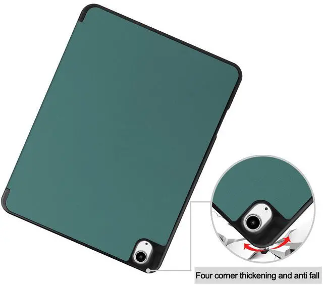 Alt view image 5 of 7 - WERLEO Case for iPad Air 13 Inch M3 2025 / M2 2024, Slim Smart Stand Cover Protective Cover with Pencil Holder, Stand, Universal Stylus Pen,Support Pencil Charging + Auto Wake/Sleep Dark Green