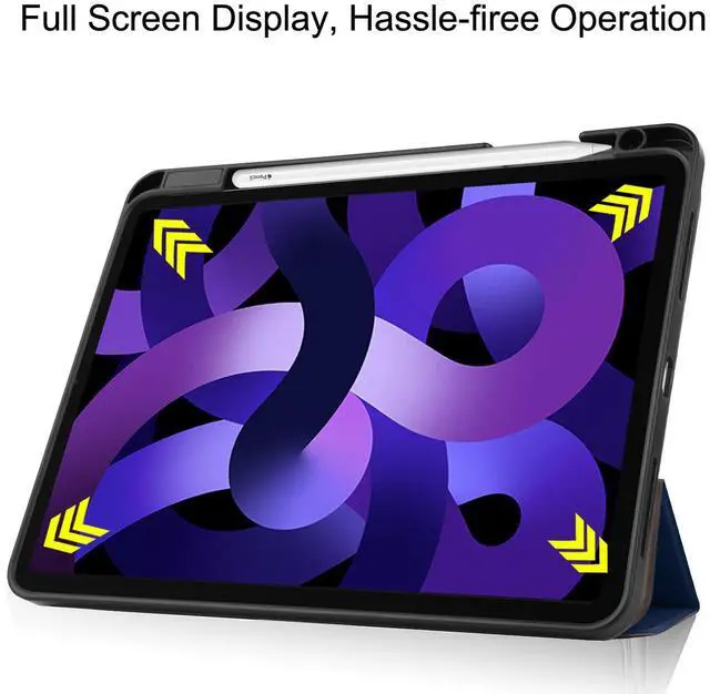 Alt view image 7 of 7 - WERLEO Case for iPad Air 11 inch M3 2025) / M2 2024, iPad Air 5th Generation 2022 / 4th Generation 2020 10.9 inch, Slim Smart Stand Cover with Pencil Holder, Universal Stylus Pen Blue