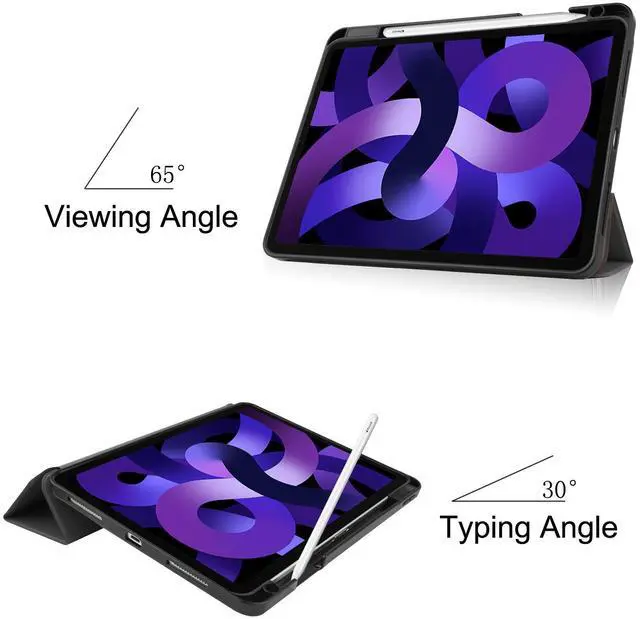 Alt view image 3 of 7 - WERLEO Case for iPad Air 11 inch M3 2025) / M2 2024, iPad Air 5th Generation 2022 / 4th Generation 2020 10.9 inch, Slim Smart Stand Cover with Pencil Holder, Universal Stylus Pen Grey