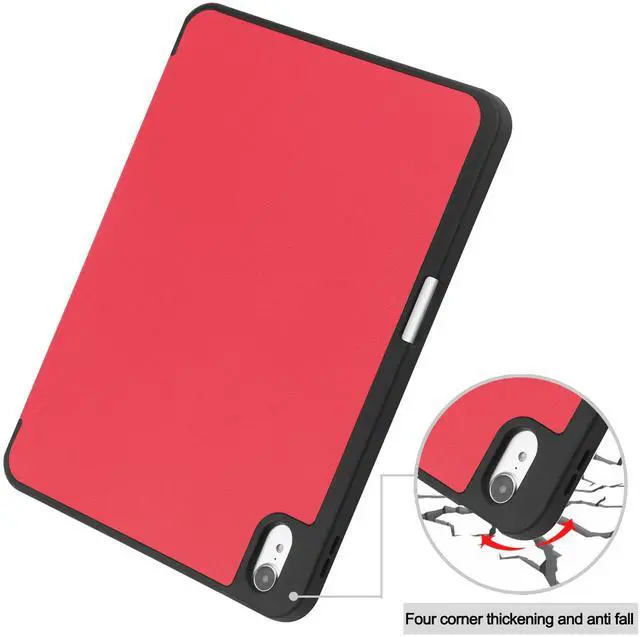 Alt view image 4 of 7 - WERLEO Case for iPad A16 11th Generation 11 inch 2025 / iPad 10th Generation 10.9 inch 2022, Slim Smart Stand Cover with Pencil Holder, Universal Stylus Pen Red
