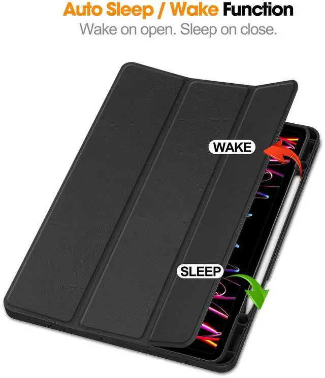 Alt view image 2 of 7 - WERLEO Case for iPad Pro 12.9 Inch 2022/2021/2020/2018 (6th/5th/4th/3rd Gen), Slim Smart Stand Cover Protective Cover with Pencil Holder, Stand, Universal Stylus Pen,Support Pencil Charging