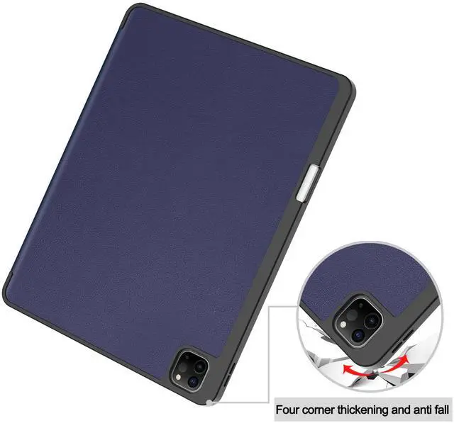 Alt view image 5 of 7 - WERLEO Case for iPad Pro 12.9 Inch 2022/2021/2020/2018 (6th/5th/4th/3rd Gen), Slim Smart Stand Cover Protective Cover with Pencil Holder, Stand, Universal Stylus Pen,Support Pencil Charging Blue
