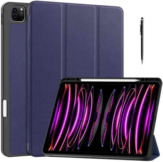 Main image of WERLEO Case for iPad Pro 12.9 Inch 2022/2021/2020/2018 (6th/5th/4th/3rd Gen), Slim Smart Stand Cover Protective Cover with Pencil Holder, Stand, Universal Stylus Pen,Support Pencil Charging Blue