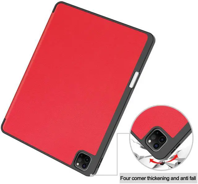 Alt view image 5 of 7 - WERLEO Case for iPad Pro 12.9 Inch 2022/2021/2020/2018 (6th/5th/4th/3rd Gen), Slim Smart Stand Cover Protective Cover with Pencil Holder, Stand, Universal Stylus Pen,Support Pencil Charging Red