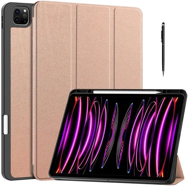 Main image of WERLEO Case for iPad Pro 12.9 Inch 2022/2021/2020/2018 (6th/5th/4th/3rd Gen), Slim Smart Stand Cover Protective Cover with Pencil Holder, Stand, Universal Stylus Pen,Support Pencil Charging Rose Gold