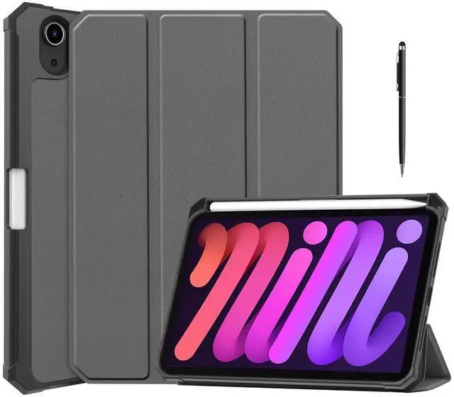 Main image of WERLEO Case for iPad Mini 7 2024 (A17 Pro) / iPad Mini 6 2021, iPad Mini 7th/6th Generation Case 8.3 inch, Slim Smart Stand Cover with Pencil Holder, Universal Stylus Pen,Support Pencil Charging Grey