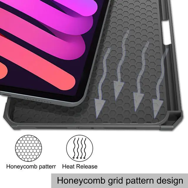 Alt view image 6 of 7 - WERLEO Case for iPad Mini 7 2024 (A17 Pro) / iPad Mini 6 2021, iPad Mini 7th/6th Generation Case 8.3 inch, Slim Smart Stand Cover with Pencil Holder, Universal Stylus Pen,Support Pencil Charging Grey