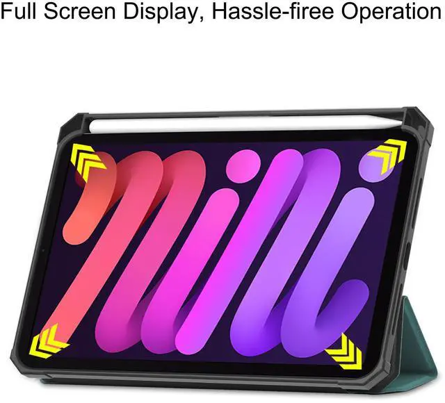 Alt view image 4 of 7 - WERLEO Case for iPad Mini 7 2024 (A17 Pro) / iPad Mini 6 2021, iPad Mini 7th/6th Generation Case 8.3 inch, Slim Smart Stand Cover with Pencil Holder, Universal Stylus Pen,Support Pencil Charging Green