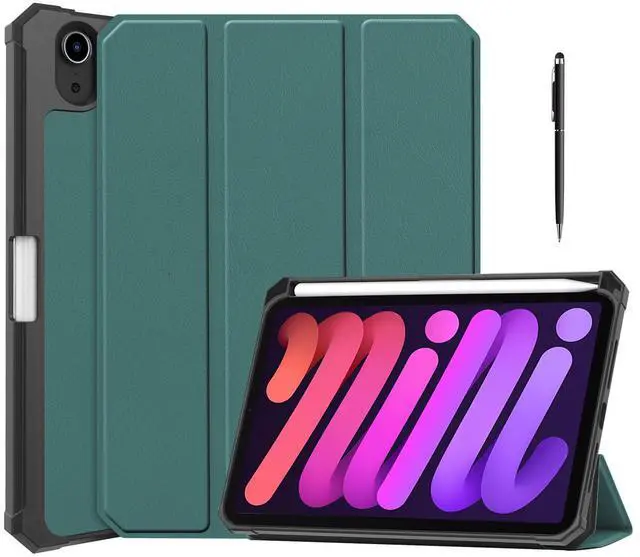 Main image of WERLEO Case for iPad Mini 7 2024 (A17 Pro) / iPad Mini 6 2021, iPad Mini 7th/6th Generation Case 8.3 inch, Slim Smart Stand Cover with Pencil Holder, Universal Stylus Pen,Support Pencil Charging Green