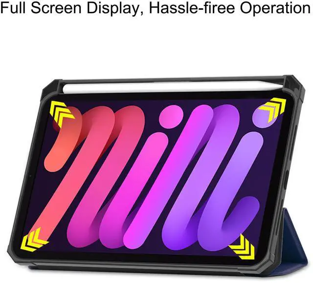 Alt view image 4 of 7 - WERLEO Case for iPad Mini 7 2024 (A17 Pro) / iPad Mini 6 2021, iPad Mini 7th/6th Generation Case 8.3 inch, Slim Smart Stand Cover with Pencil Holder, Universal Stylus Pen,Support Pencil Charging Blue